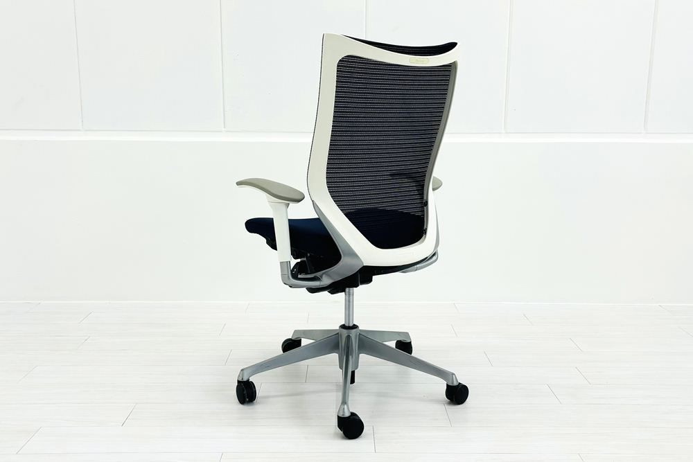 バロンチェア オカムラ Baron 可動肘 ハイバック オフィス家具 座クッション オフィスチェア 事務椅子 ダークブルー A000004005