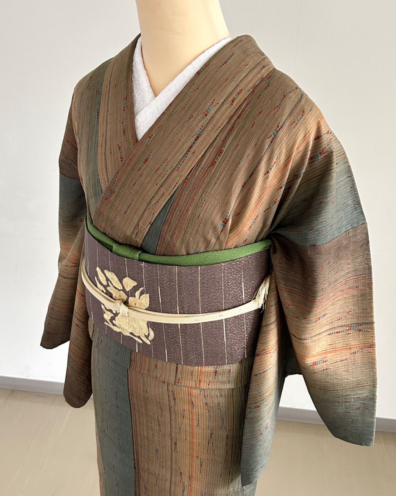 花兎のつづれ風 名古屋帯 金ラメ OなB108