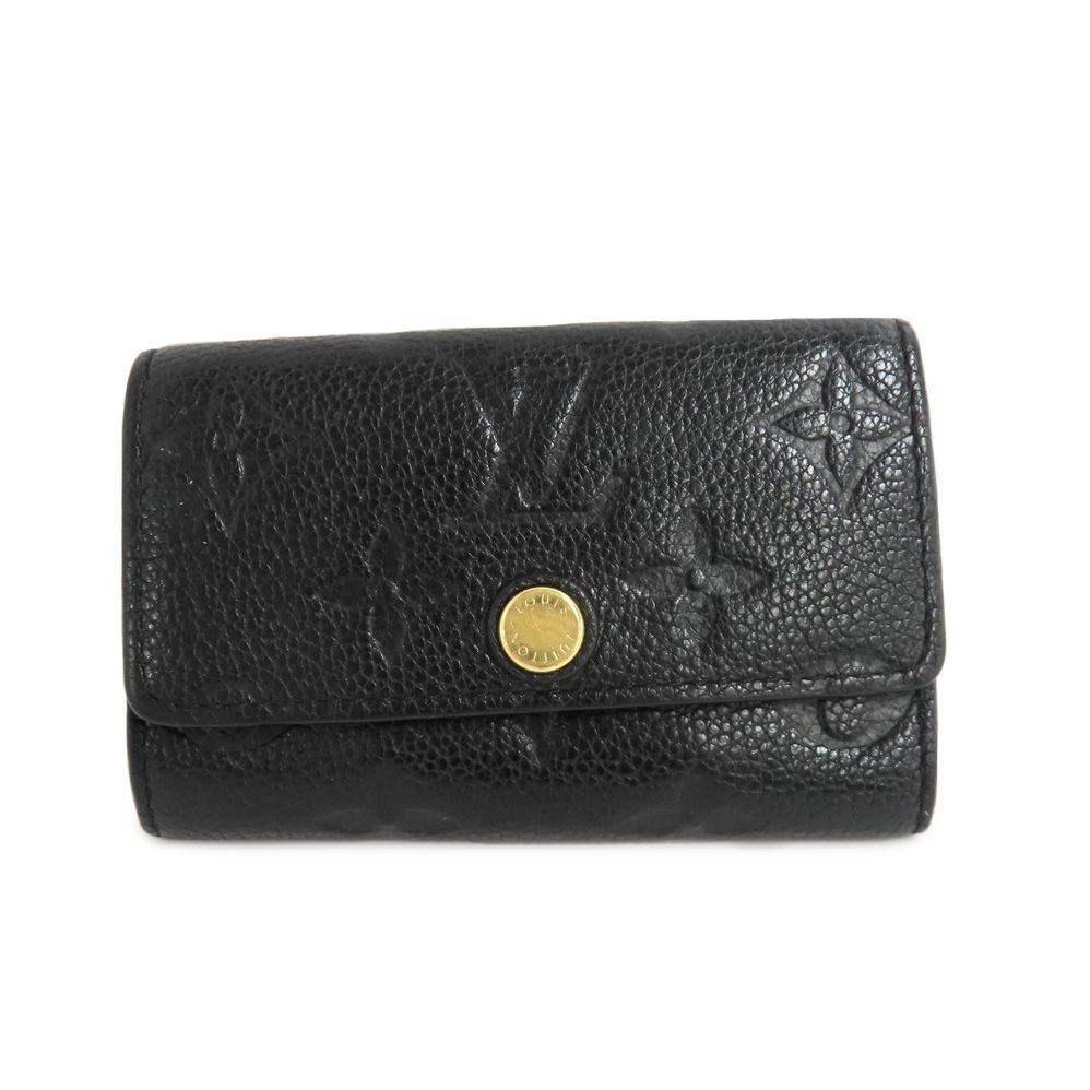 名古屋 ルイヴィトン キーケース ミュルティクレ6 M64421 モノグラム アンプラント イニシャル入り 黒 GD金具 小物