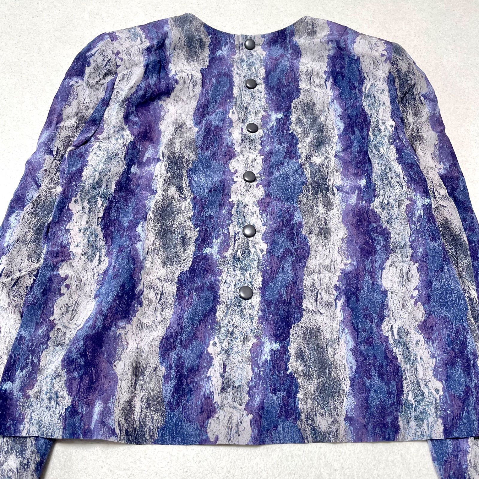 jun ashida ジュンアシダ 絹 シルク100% ストール付き ブラウス 11号