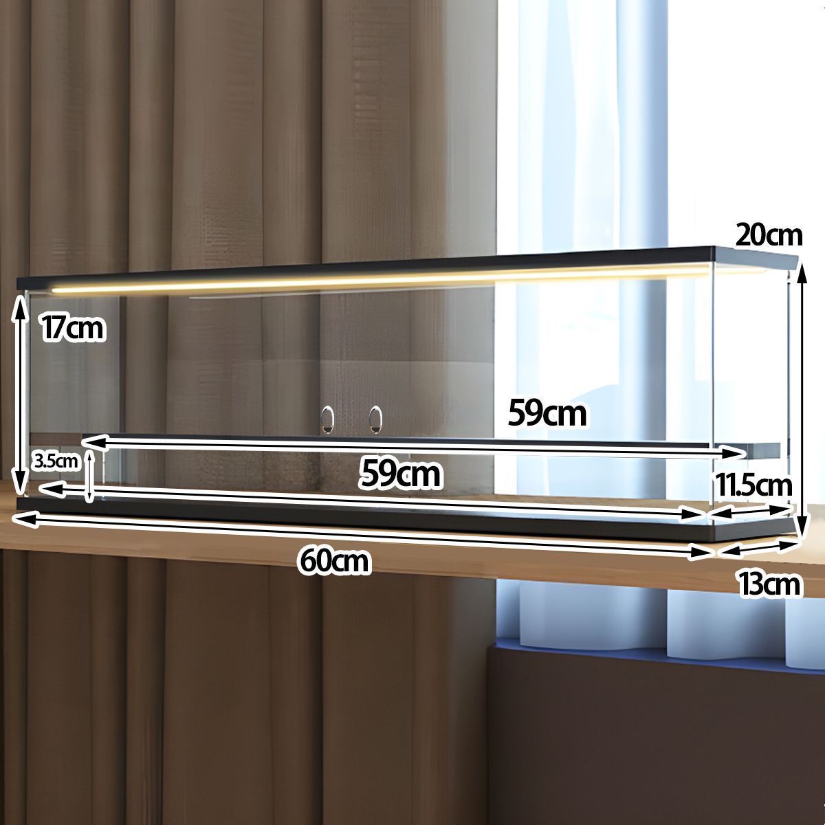 3段 ケース アクリル 幅60cm 段差式 LED 光る アクリルケース ボックス フィギュア ミニカー プラモデル