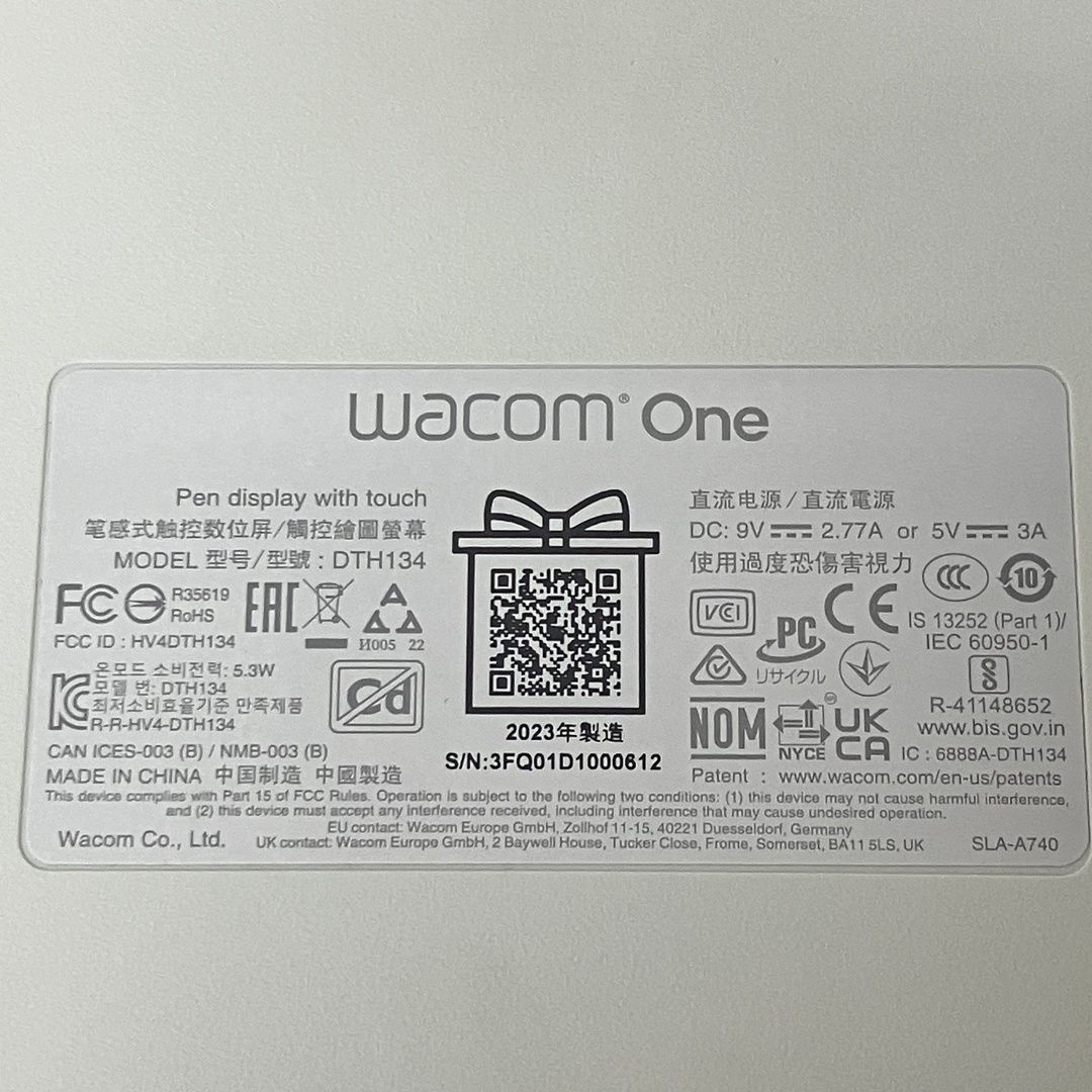 Wacom One Pen display 13 touch DTC 133 液晶ペンタブレット 液タブ デジタルイラスト 良好 液晶ペンタブレット本体 液タブ ペンタブ