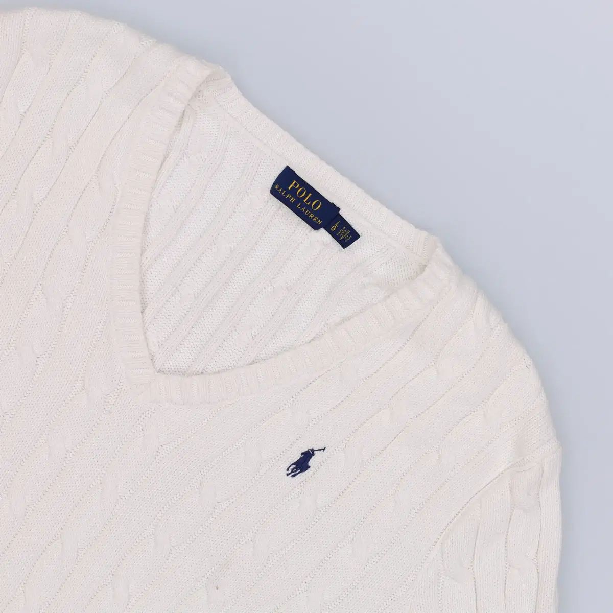  L 新モデル ポロ ラルフローレン Vネック ケーブル編み ニート N 6857 長袖 ニット セーター