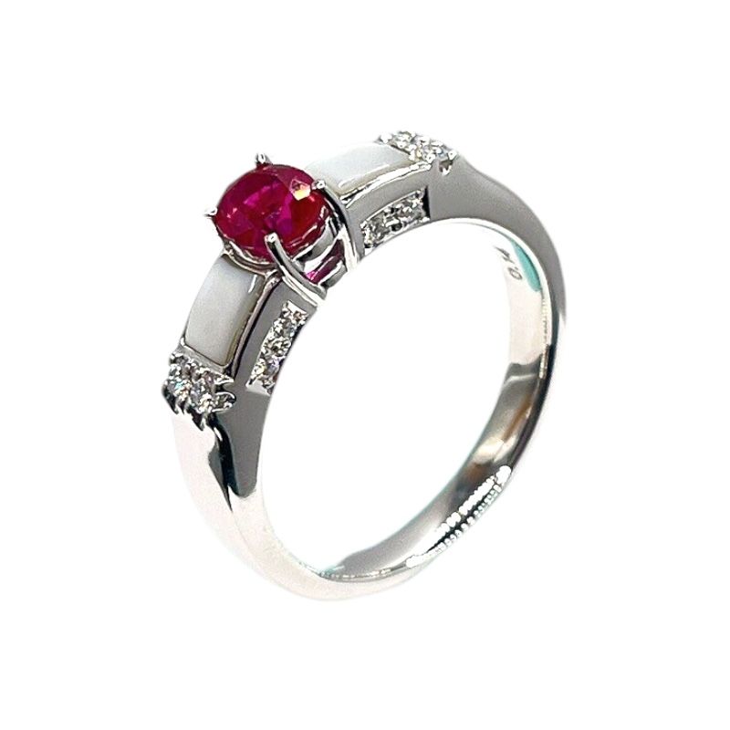 タサキ TASAKI リング プラチナ Pt900 ルビー マザーオブパール ダイヤモンド ジュエリー