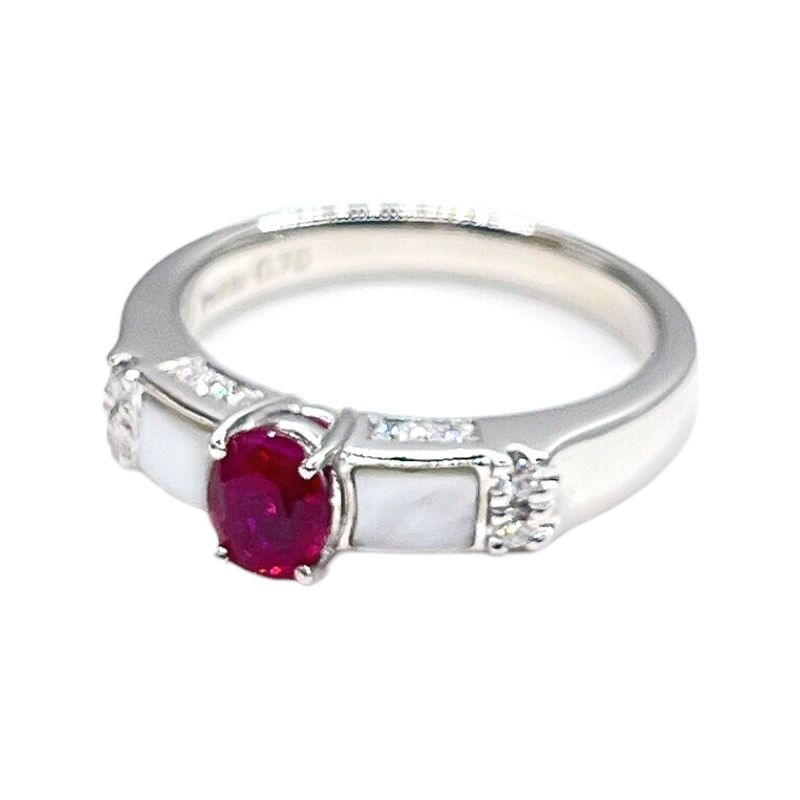 タサキ TASAKI リング プラチナ Pt900 ルビー マザーオブパール ダイヤモンド ジュエリー