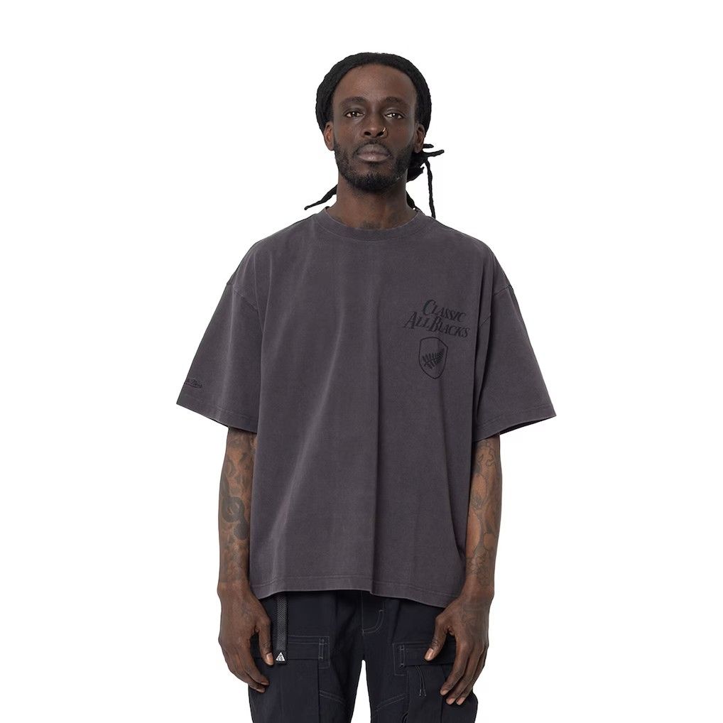 ミッチェル＆ネス ラグビー ニュージーランド代表 オールブラックス ワールド ラグビー クロップ Tシャツ 黒 グレー 公式モデル 日本未発売