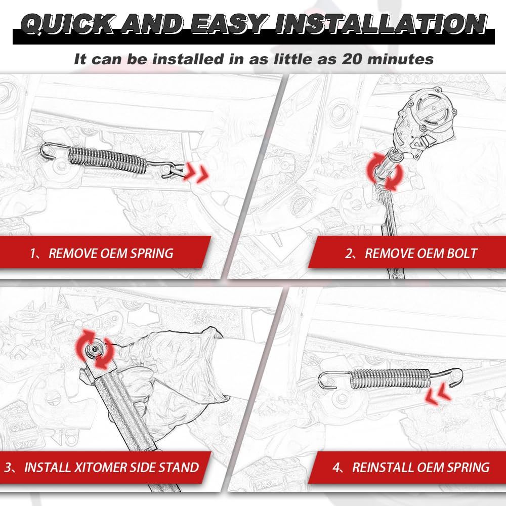 Xitomer 7.6 cm 調節 なキックスタンド サイドスタンド CB650R CBR650R 2019-2025 CB650F CBR650F 2014-2018 オートバイ 調節 サイドスタンド ダートバイク キックスタンド BRIGHTFACE_UK