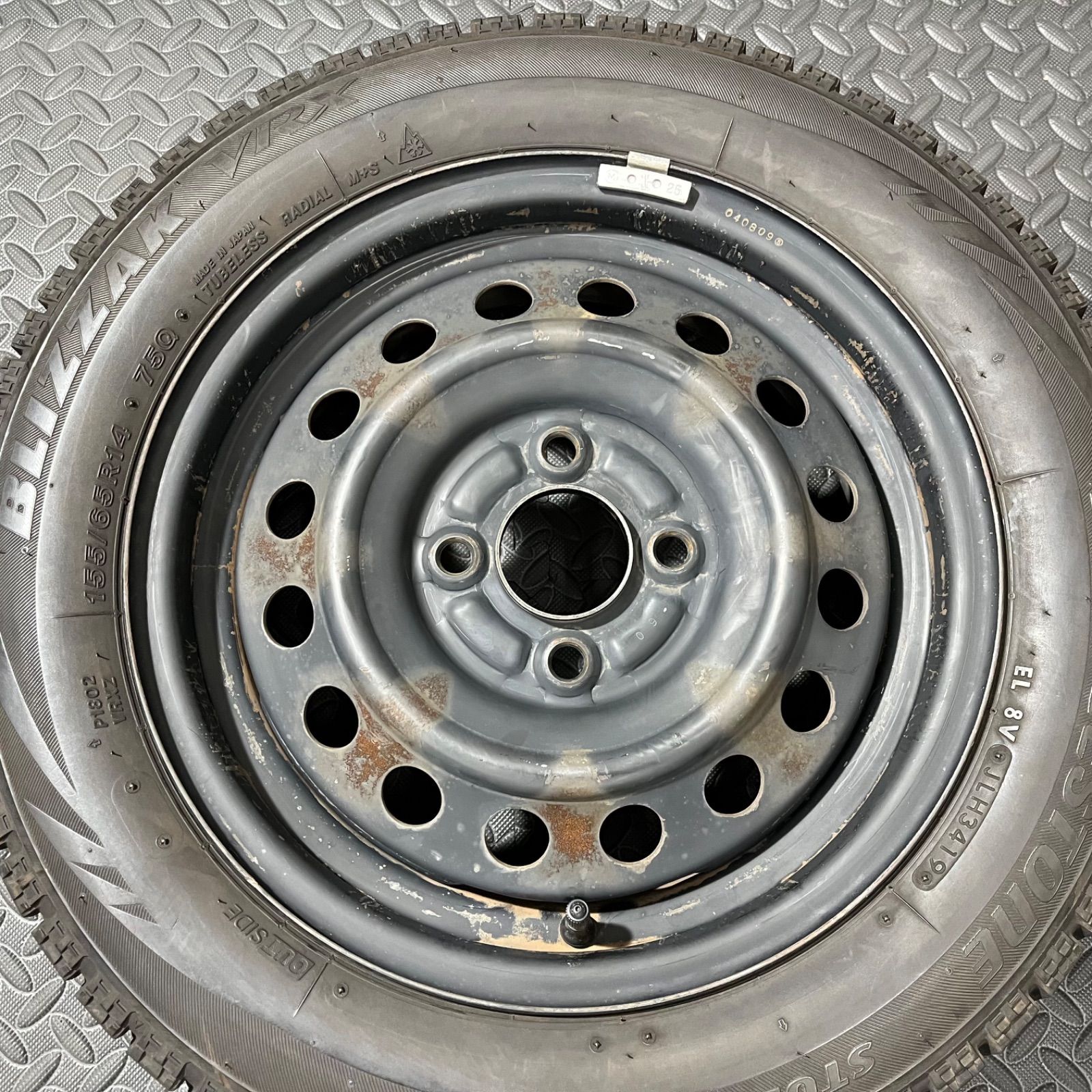 19年製 155 65 R 14 ブリヂストン ブリザックVRX スバル ステラ 2 スタッドレスタイヤ 1144