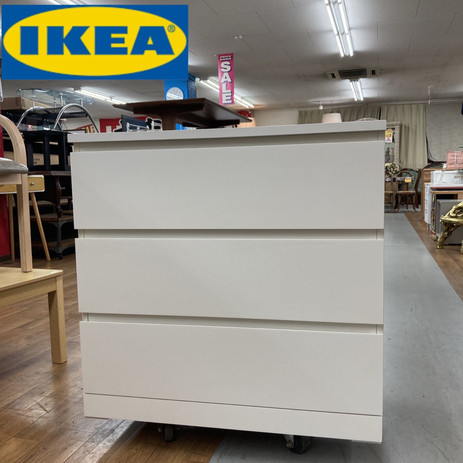 S154 IKEA イケア 3段チェスト MALM マルム 人気 幅80.5cm