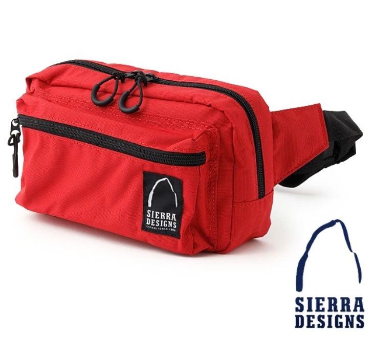 シエラデザイン SIERRA DESIGNS赤エンジ ナイロンアノラックパーカー　プルオーバー マウンテンパーカー SIERRA DESIGNS シエラデザイン 4L ウェストバッグ Red 未使用品