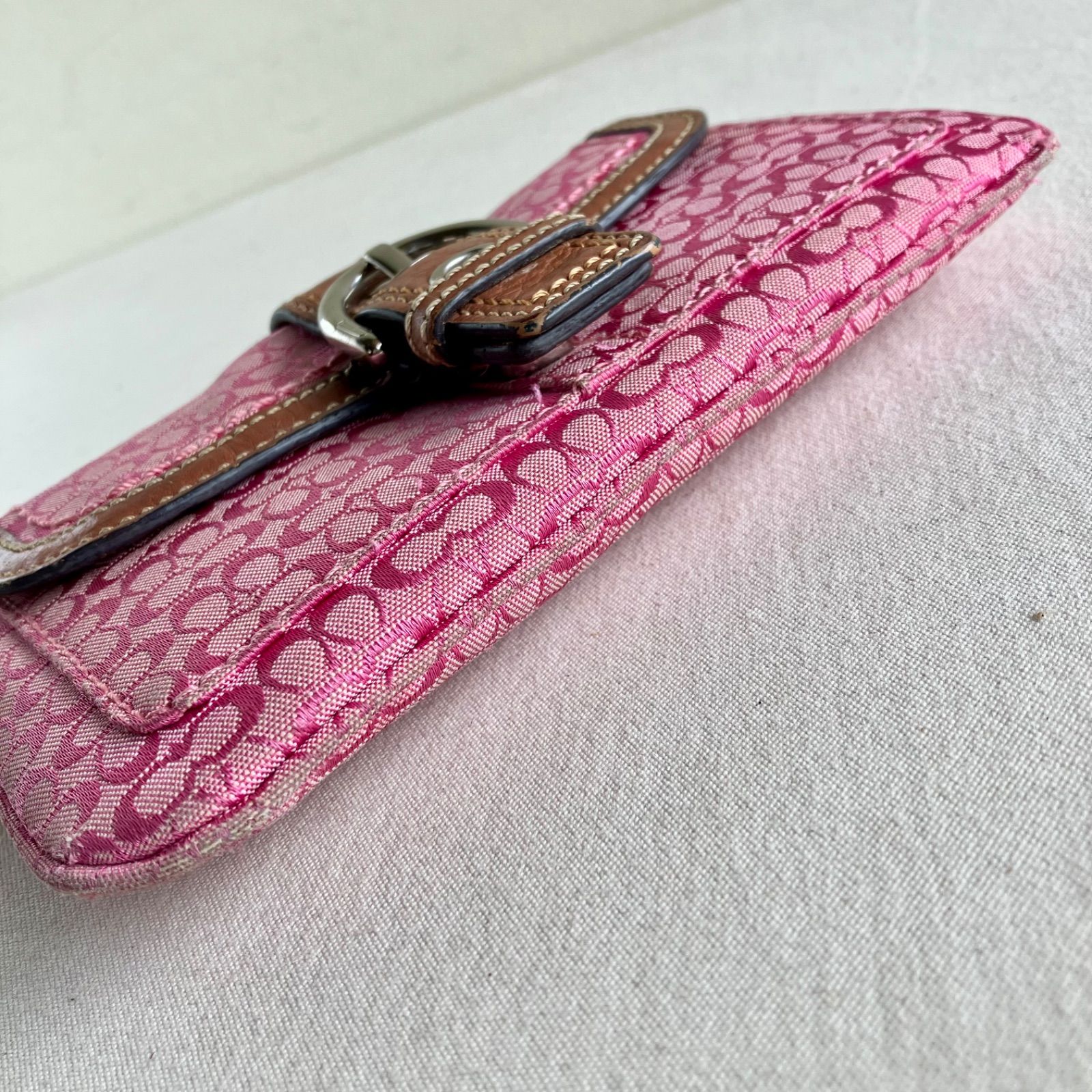 Coach y2k Signature Soho Wristlet Pouch Pink Vintage DECORATOM_COM_BR