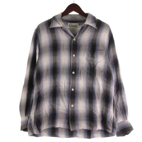 即完売人気カラー　ワコマリア　オンブレチェックシャツ　gray Sサイズ WACKO MARIA(ワコマリア) オンブレチェックシャツ ライトグレー