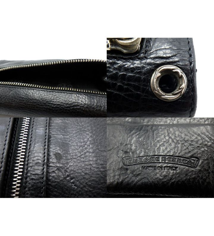 最大75％ ＯＦＦ。 クロムハーツ CHROME HEARTS WAVE ウェーブ クロスボール レザー ウォレット 長財布 44213