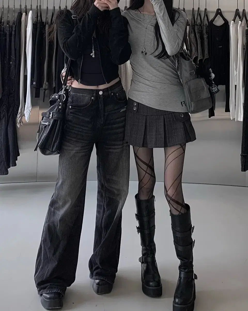 ボヘミアンソウル プリーツ ラップスカート ディープ グレー