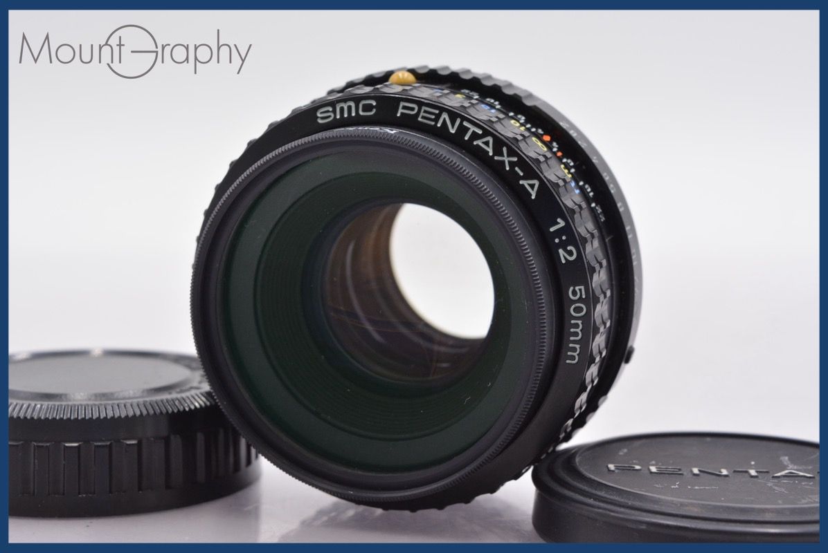 上 ペンタックス PENTAX SMC PENTAX-A 50mm F2 前後キャップ-レンズフィルター付 完動 同梱可 am450