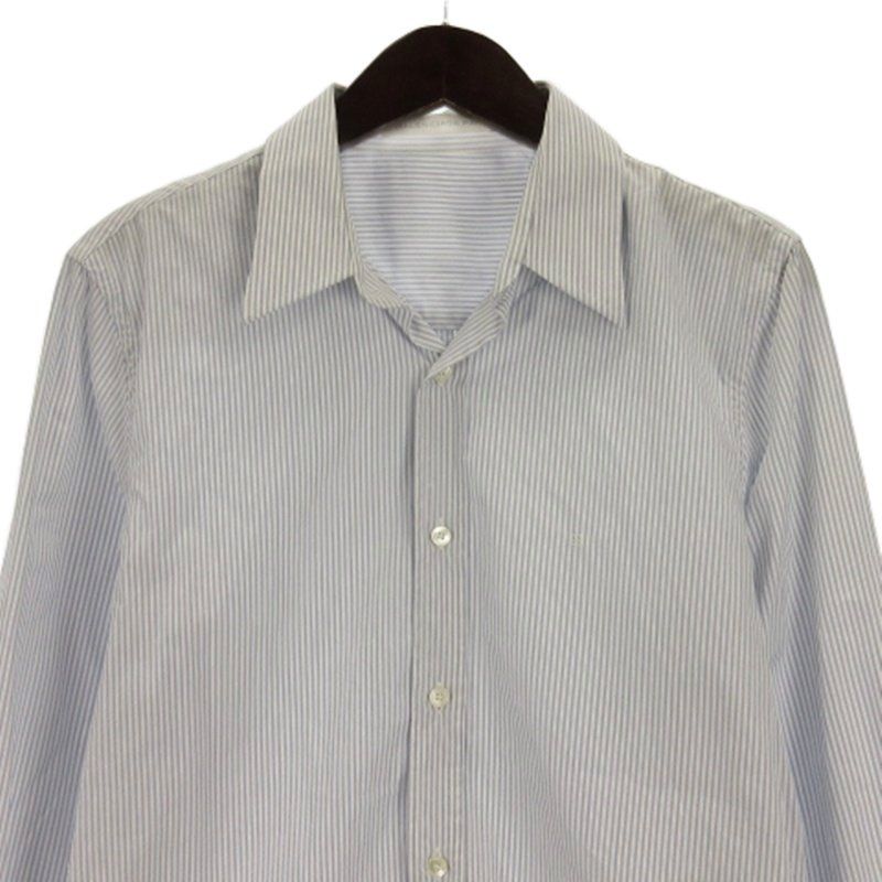 バレンシアガ BALENCIAGA ストライプ シャツ 長袖 ブルー系 M