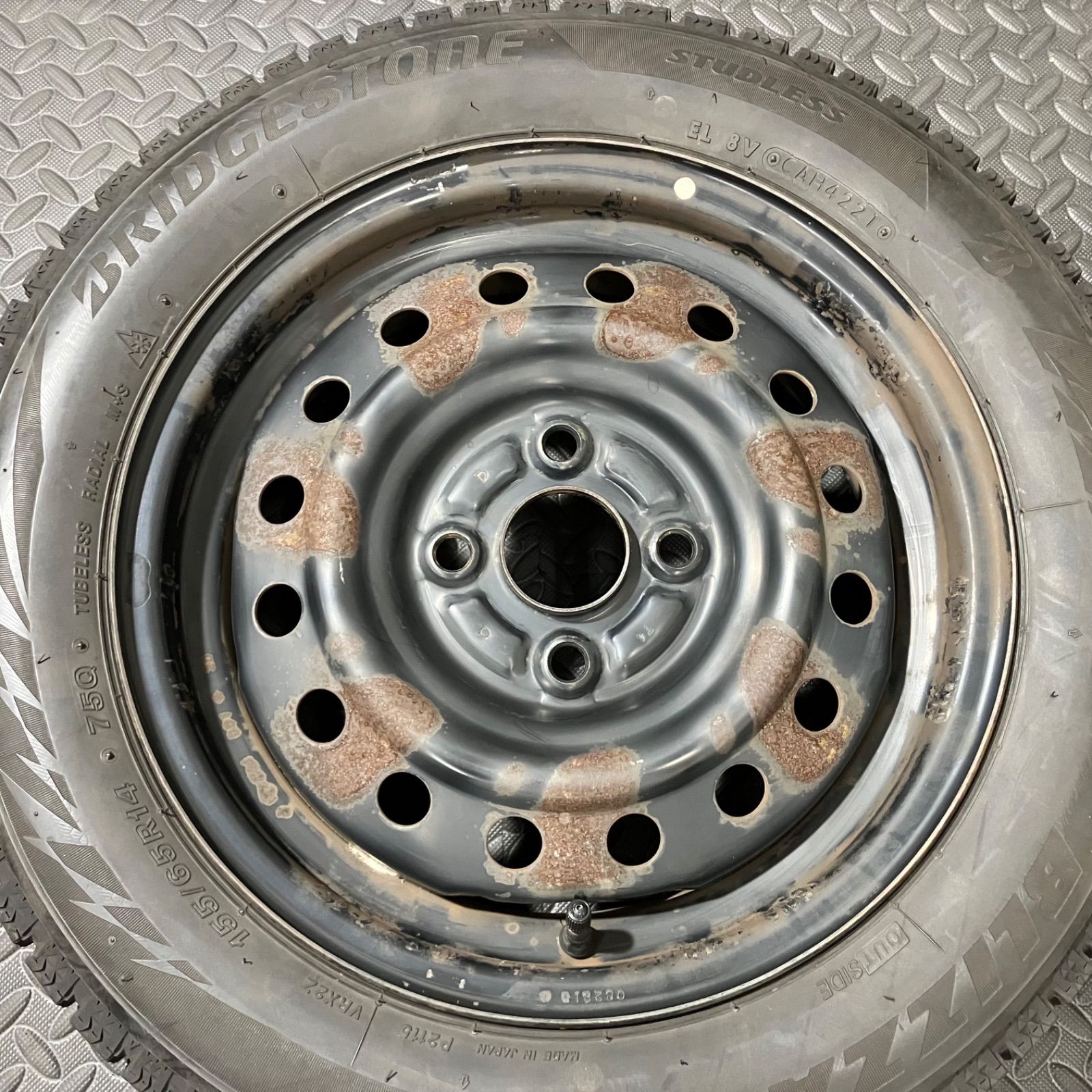 21年製 155 65 R 14 ブリヂストン ブリザック VRX 2 ダイハツ タント ムーヴ ミラ コンテ スタッドレスタイヤ 3505