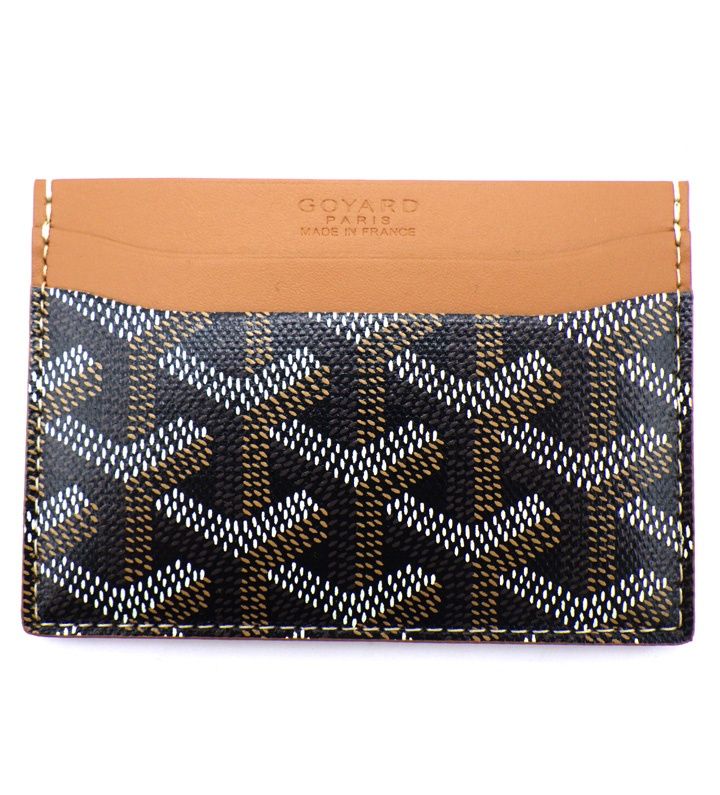 ゴヤール GOYARD サンシュルピス ヘリンボーン 総柄 レザー カード ケース 45197