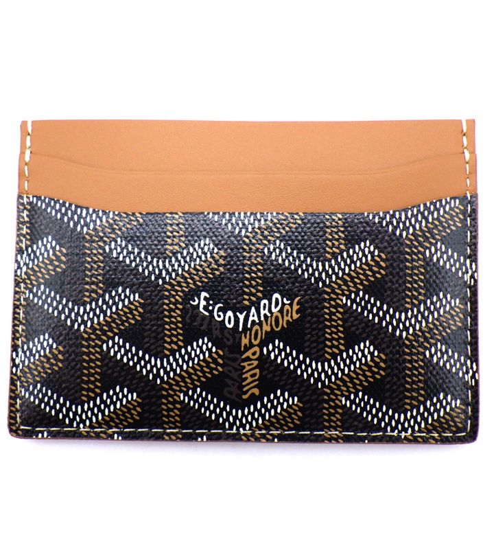 ゴヤール GOYARD サンシュルピス ヘリンボーン 総柄 レザー カード ケース 45197