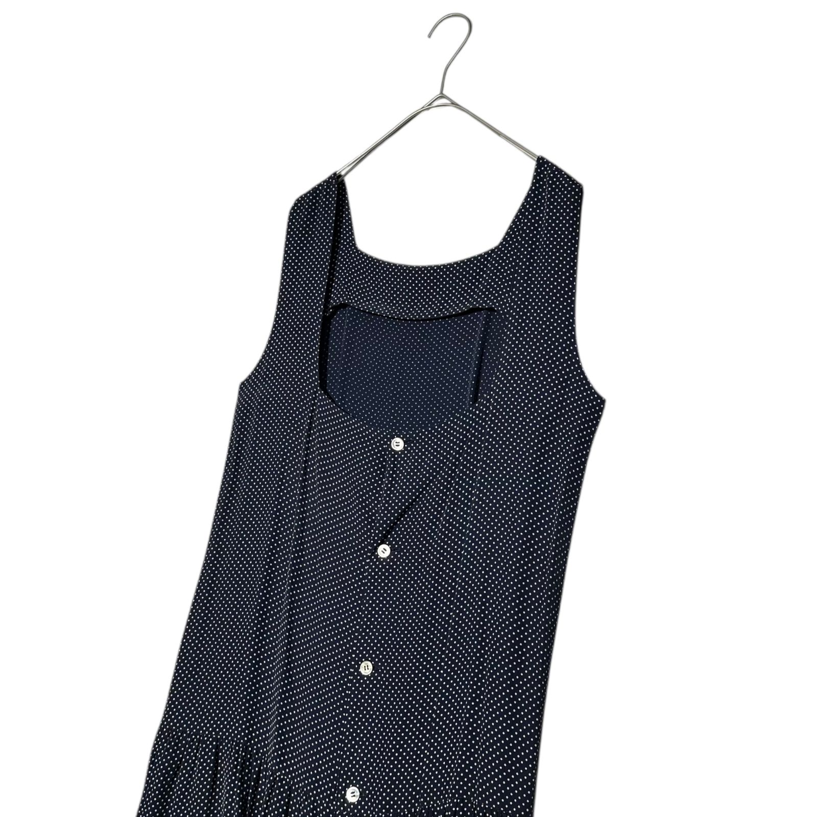 COMME des GARCONS コムデギャルソン 70~80 s Vintage Dot Print Sleeveless Dress 70~80年代 ヴィンテージ ドットプリント ノースリーブ ワンピース ネイビー 川久保玲 本人期