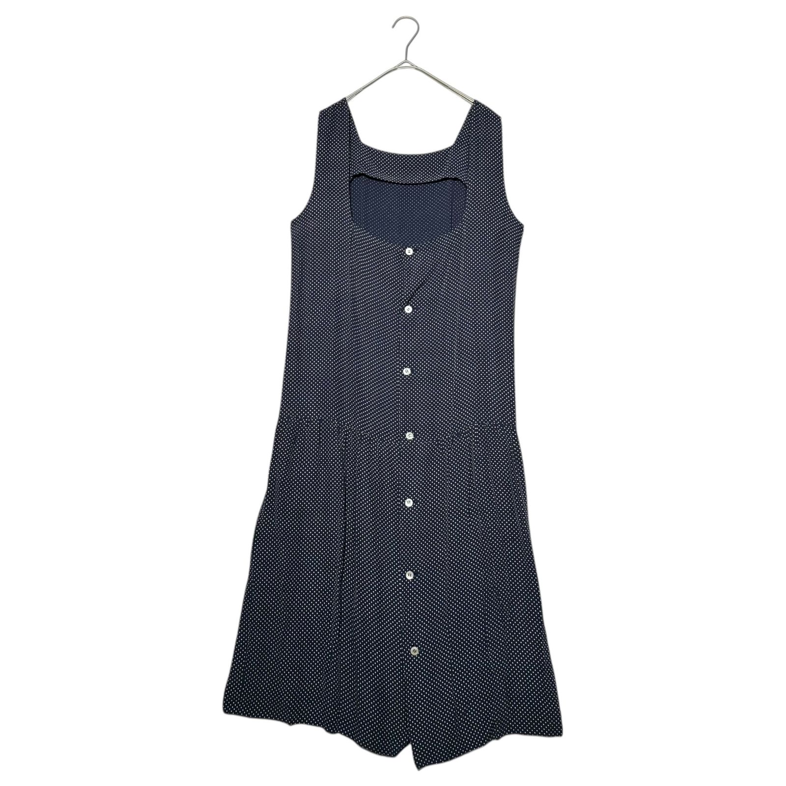 COMME des GARCONS コムデギャルソン 70～80 s Vintage Dot Print Sleeveless Dress 70～80年代 ヴィンテージ ドットプリント ノースリーブ ワンピース ネイビー 川久保玲 本人期