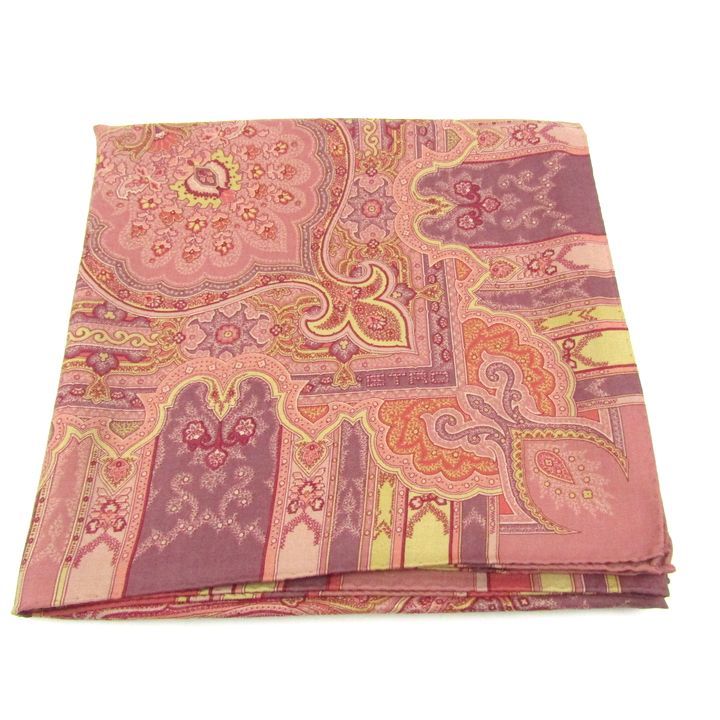 エトロ ストール ショール ウール シルク ペイズリー柄 大判 イタリア製 ブランド レディース ピンク パープル ETRO