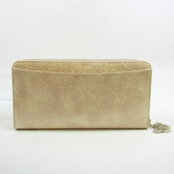 アナスイ ローズハート 長財布 ラウンドファスナー 本革 レザー ロングウォレット ブランド レディース ベージュ ANNA SUI