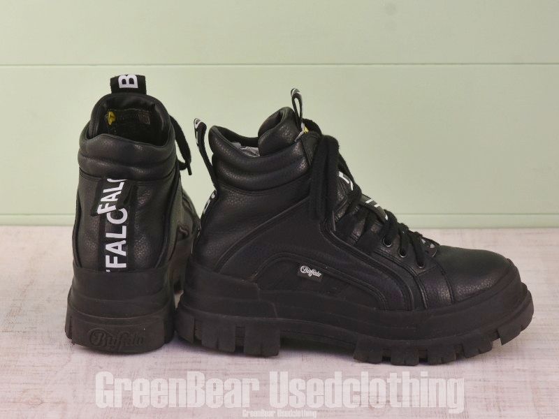 D 017 ビンテージ Buffalo レディースブーツ 黒 39 24.5 cm