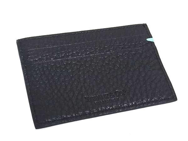 TIFFANY&Co ティファニー レザー カードケース パスケース カード入れ 名刺入れ レディース ブラック系 FU2090