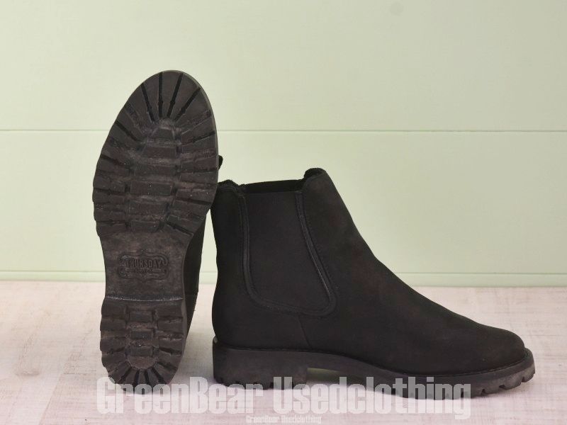  D 021 メキシコ製 BOOT CO サイドゴアブーツ ヌバック 黒 レディース 8 US 25 cm その他 靴