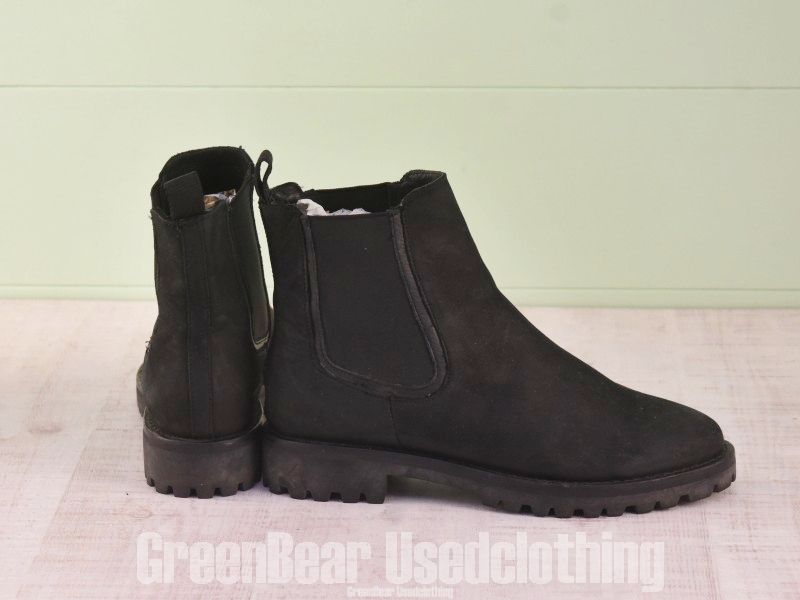 D 021 メキシコ製 BOOT CO サイドゴアブーツ ヌバック 黒 レディース 8 US 25 cm