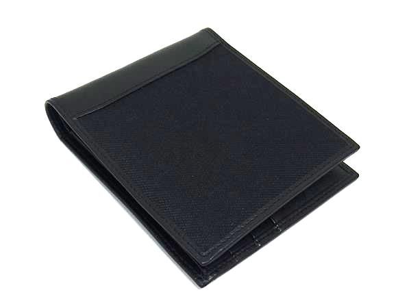 HUNTING WORLD ハンティングワールド キャンバス×レザー 二つ折り 財布 ウォレット メンズ ブラック系 BP 5102