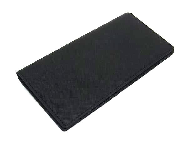 DAKS ダックス レザー 二つ折り 長財布 ウォレット 札入れ カード入れ メンズ ブラック系×マルチ FP 7783