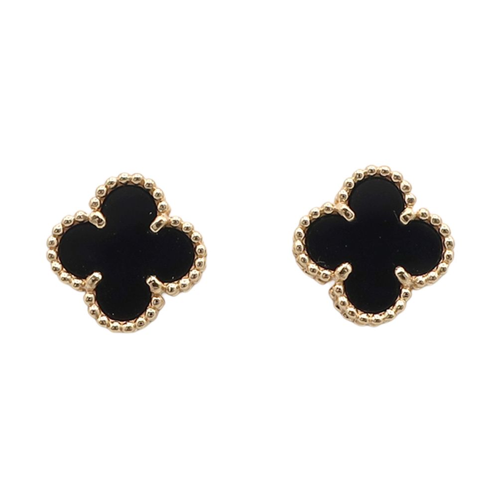 天白 ヴァンクリーフ＆アーペル ピアス スウィートアルハンブラ オニキス VCARA44900 イエローゴールド K18YG ジュエリー