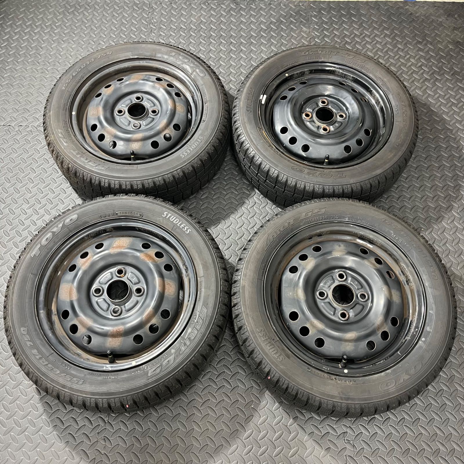 19年製 155 65 R 14 トーヨー ガリッドG 5 ダイハツ タント ムーヴ ミラ コンテ スタッドレスタイヤ 1145