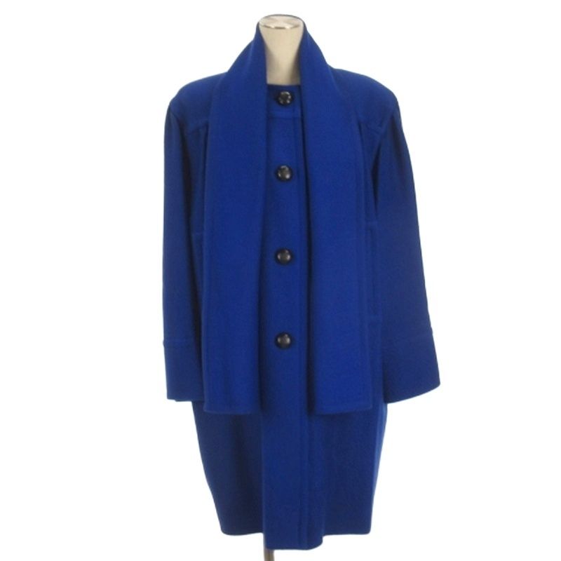 ジバンシィ GIVENCHY BOUTIQUE ショールコート ロング ウール ブルー