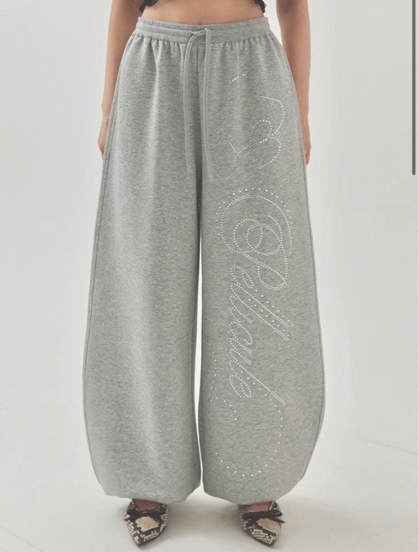 ペリキュール pellicule stone deco sweat pants
