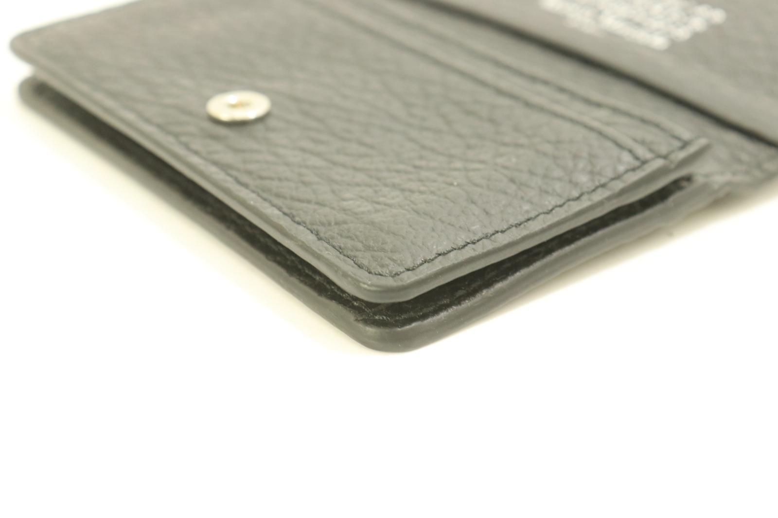  Maison Margiela メンズカードケース -- レザーカードホルダー 黒 ブラック ロゴ カードケース 小物