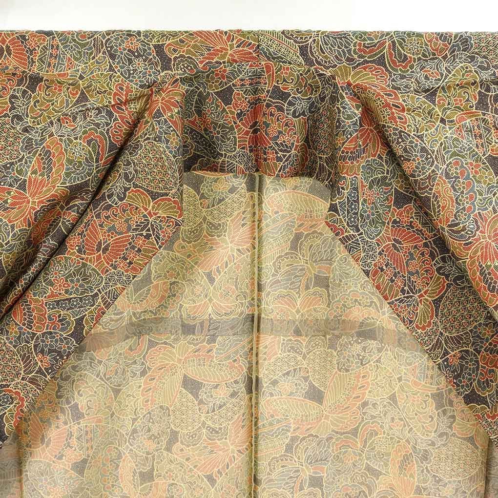 小紋 身丈153cm 裄64cm 前幅24cm 後幅30cm 袖丈44cm 袖幅33cm レディース 単衣 蝶柄 裄Mサイズ 初夏 初秋用 正絹 シルク マルチ リメイク リユース リサイクル 呉服のきくや WWW_SMP1DAWEKUDUS_SCH_ID