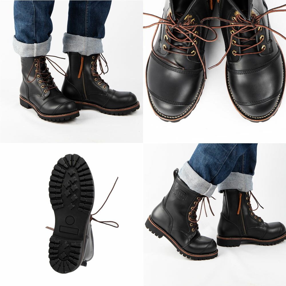 シフトガード付レザーZIPブーツ