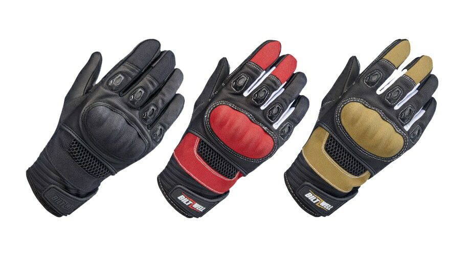 Bridgeport Gloves -Black - Red Black - Tan Black