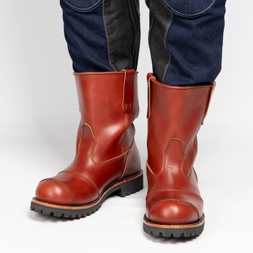  HS-B 16 シフトガード付レザープルオンブーツ ブラウン ブーツ シューズカバー 雨具