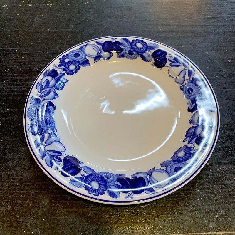 廃盤 ロイヤルコペンハーゲン ゴールデンサマー ブルー 22cm プレート 大皿 丸皿 コバルトブルー 青 Royal Copenhagen フルーツ 花 フラワー 北欧 RU0531-5