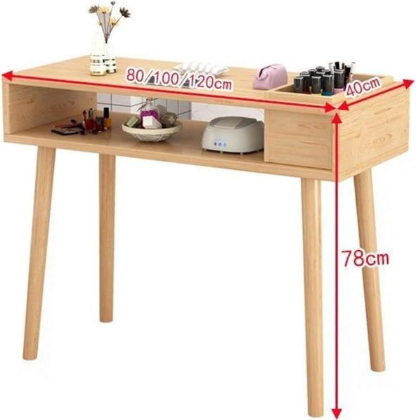 マニキュアテーブル 木製 ネイルサロンデスク 引き出し付き 大容量収納 ネイルメイク作業台 耐久性と安定性丨組み立てが簡単丨お手入れが簡単 長さ100 cm