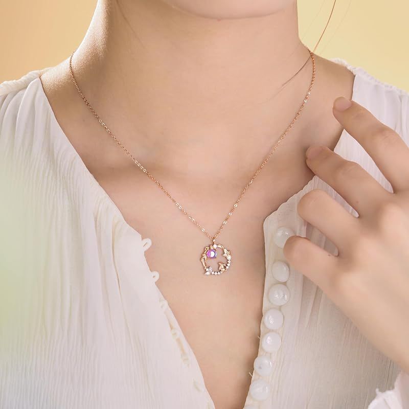 シルバーサンダー ピアス ネックレス レディース 2点セット うさぎ 18金 金属アレルギー対応 ムーンストーン 誕生石 誕生日 プレゼント バレンタインデー 成人式 母の日 ギフトジュエリーボックス付き 1