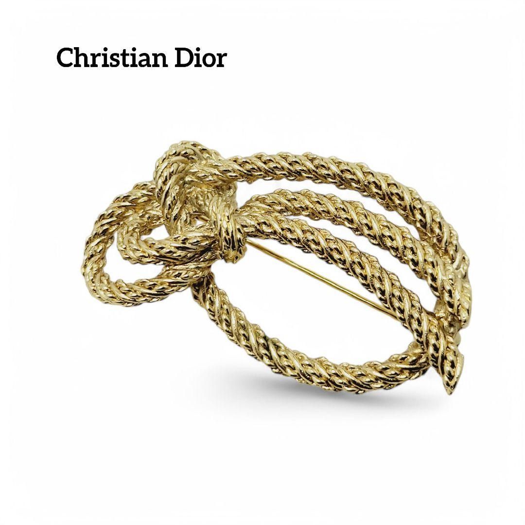アンアン様 Christian Dior ブローチ ロープ ノット ゴールド
