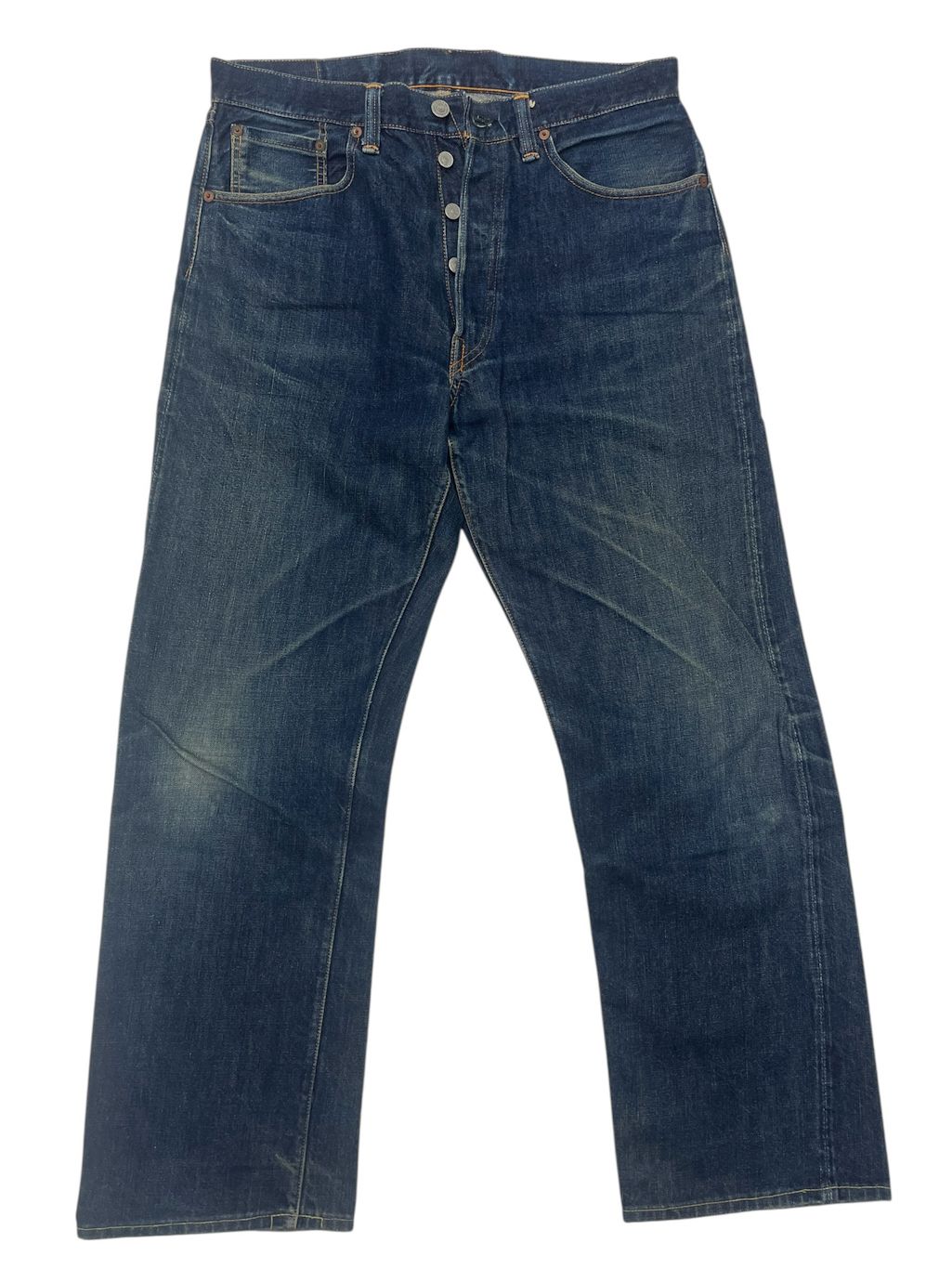 最初期 90s W34L34 WAREHOUSE 1001XX ウェアハウス デニム ジーンズ 牛パッチ 赤タブ