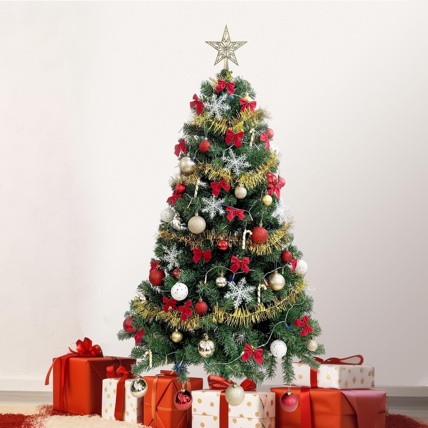 クリスマスツリー 120cm 19種類豪華オーナメントセット 8m-LED 飾り 数量限定 クリスマスツリー 120cm 19種類豪華オーナメントセット 8m