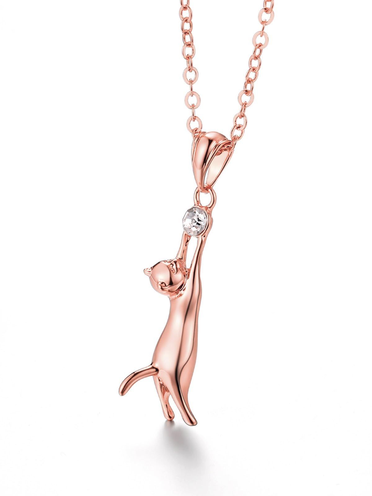 数量限定 かわいい ねこ ペンダント アクセサリー 猫 人気 ゴールド 金属アレルギー対応 ステンレス ネックレス ネックレス レディース 彼女誕生日プレゼント ネコ [U7]