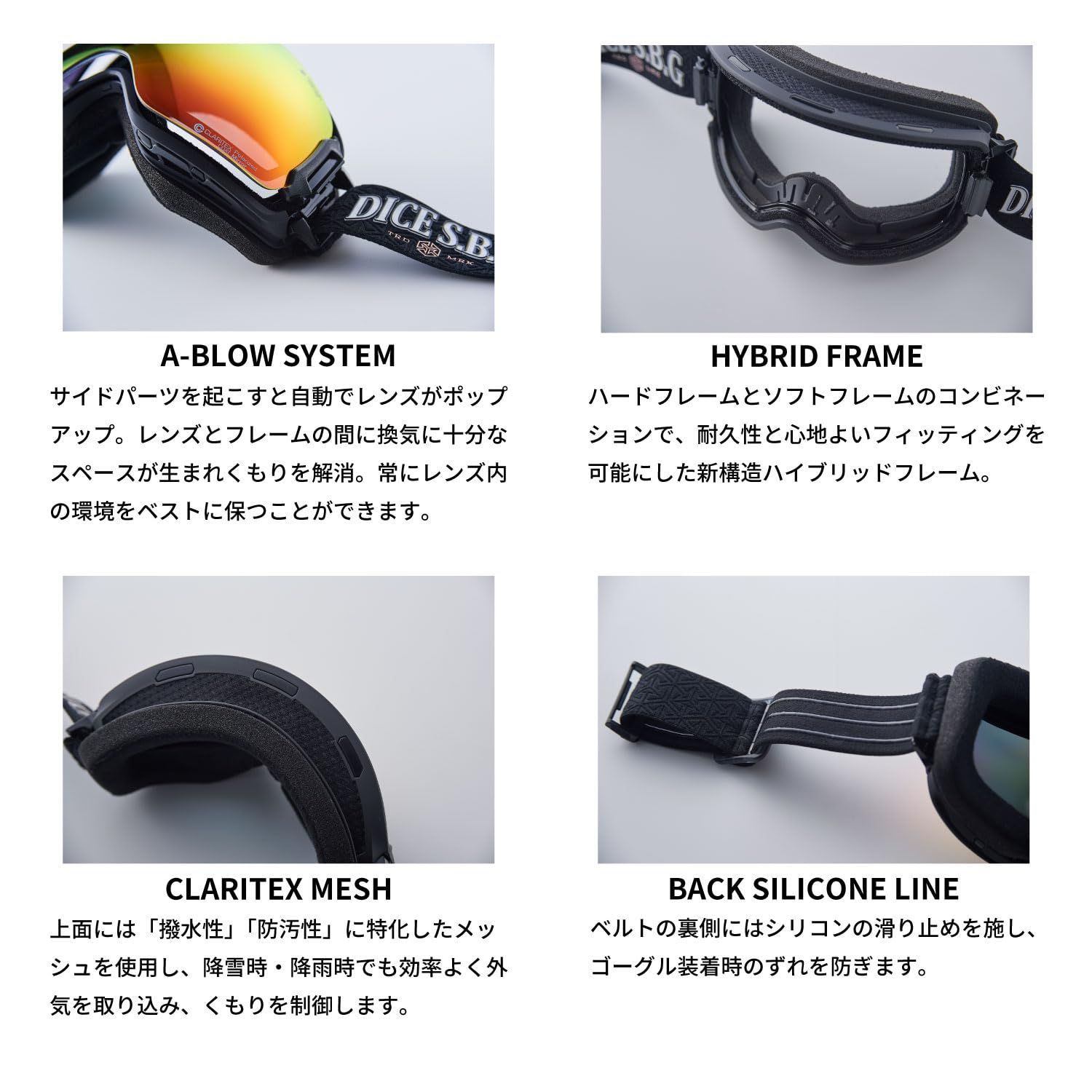 UVカット 撥水 メンズ 眼鏡対応 SYSTEM A-BLOW 球面レンズ 大型 くもり止め レディース ミラー ULTRA 調光偏光 調光 BANK スノーゴーグル スノーボードゴーグル スキー ダイス DICE